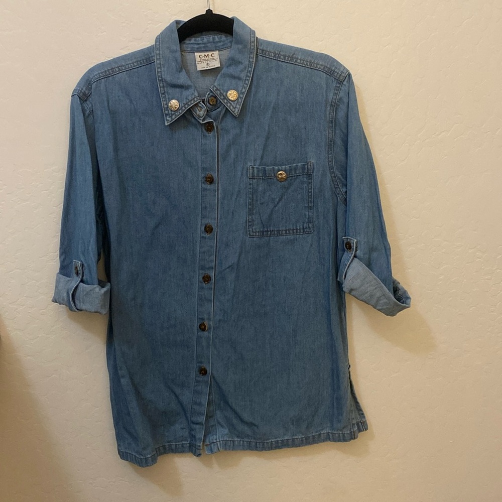 CMC by color me cotton size small denim shirt made in the USA